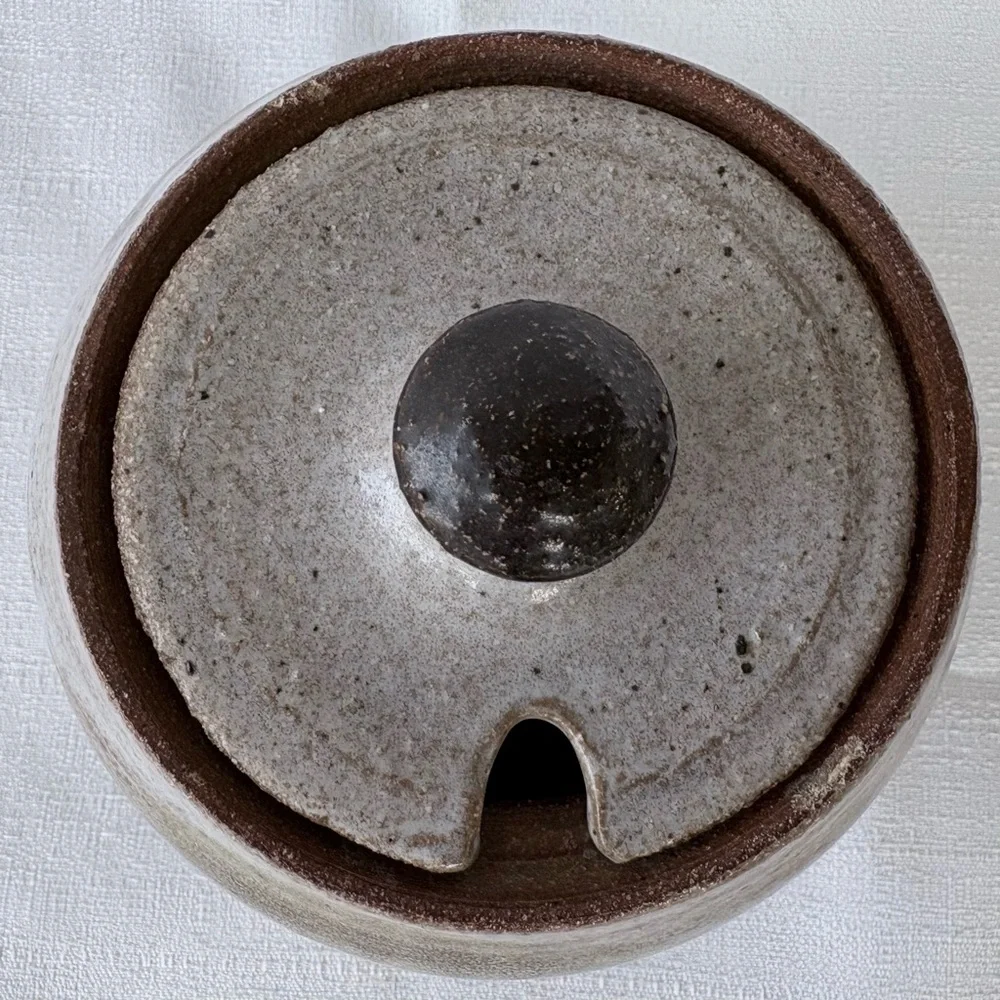 Signed 1981 Campbell Studio Pottery Lidded Jar Drip Glaze Stoneware Canister - Picture 5 of 12